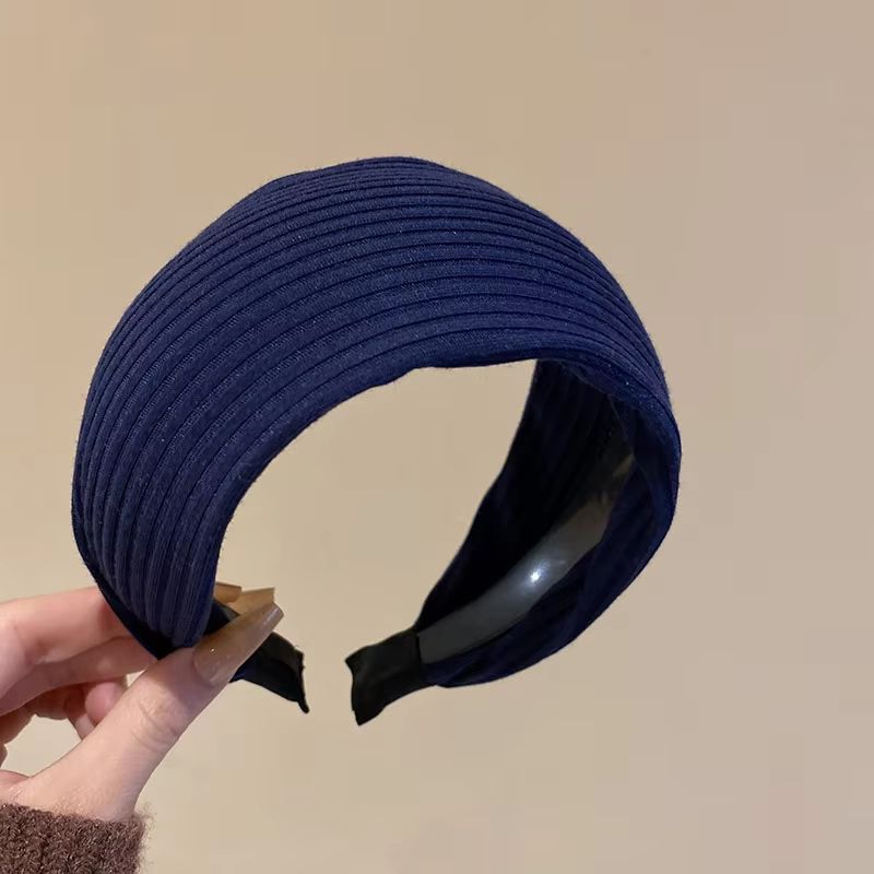 French Stripe Yarn WideEdge Headband  Solid Color High Headband For Women  Girls 14
