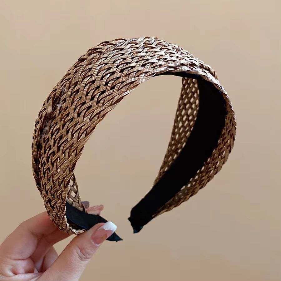 French Stripe Yarn WideEdge Headband  Solid Color High Headband For Women  Girls 15