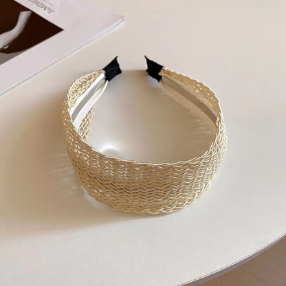 French Stripe Yarn WideEdge Headband  Solid Color High Headband For Women  Girls 16