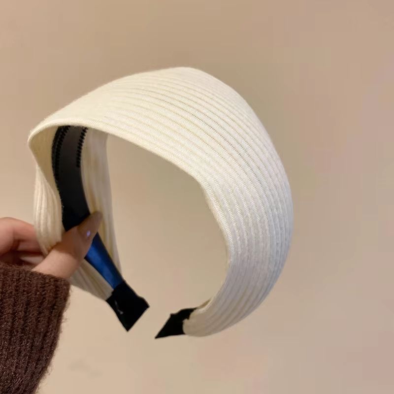 French Stripe Yarn WideEdge Headband  Solid Color High Headband For Women  Girls 19