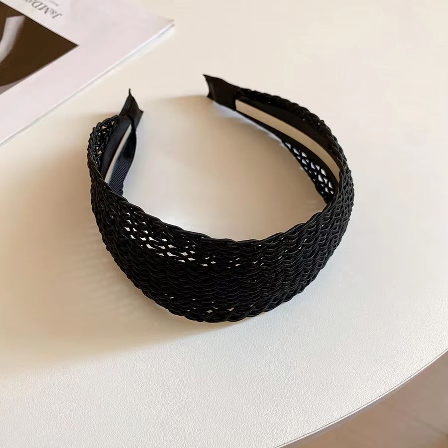 French Stripe Yarn WideEdge Headband  Solid Color High Headband For Women  Girls 21