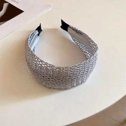 French Stripe Yarn WideEdge Headband  Solid Color High Headband For Women  Girls 22