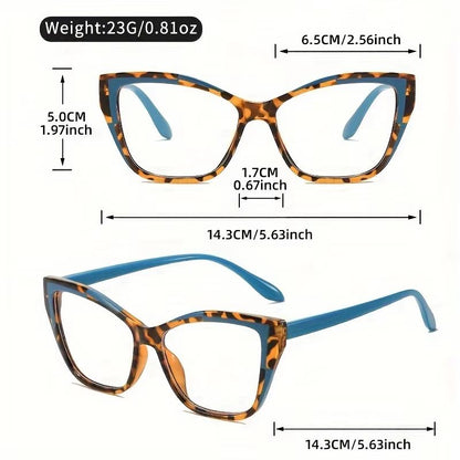 ColorBlock CatEye AntiBlue Light Reading Glasses  Stylish Womens And Mens Higher Strength 1040 3