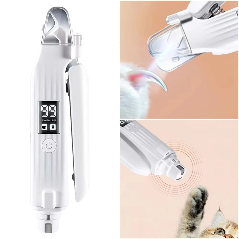 2 In 1 Electric Pet Nail Trimmer And Grinder With LED Light For Dogs And Cats 2