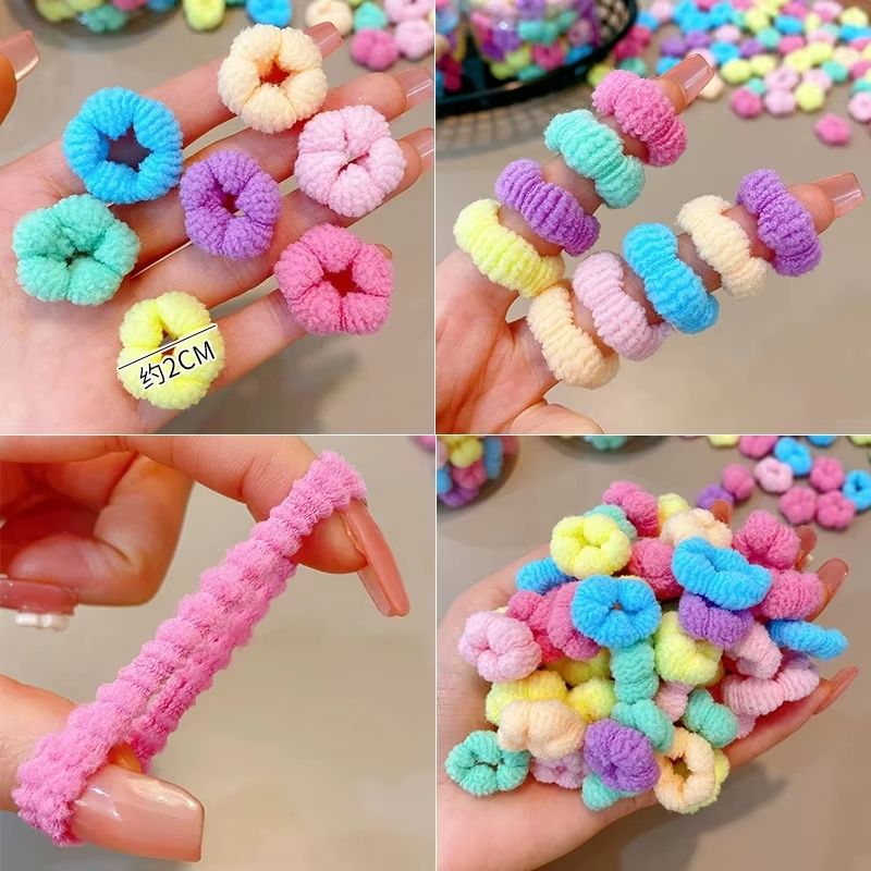 RainbowJoy Kids 100Piece Colorful Elastic Hair Bands Set  Girls Ponytail Holders  Small Scrunchie R 1
