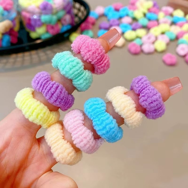 RainbowJoy Kids 100Piece Colorful Elastic Hair Bands Set  Girls Ponytail Holders  Small Scrunchie R 2