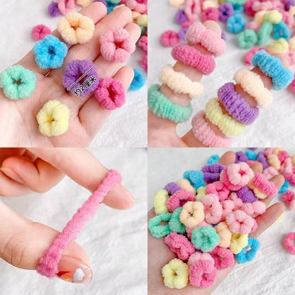 RainbowJoy Kids 100Piece Colorful Elastic Hair Bands Set  Girls Ponytail Holders  Small Scrunchie R 3