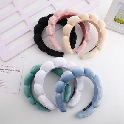 VelvetTwist High-Crown Sponge Hair Band – Wide Solid-Color Hair Accessory