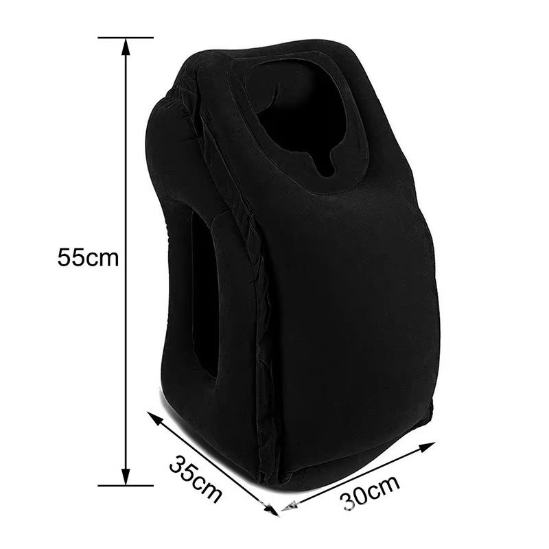 TravelEase Inflatable AirCushion Neck Pillow  Adjustable ChinSupport Headrest For Plane Car Office  9