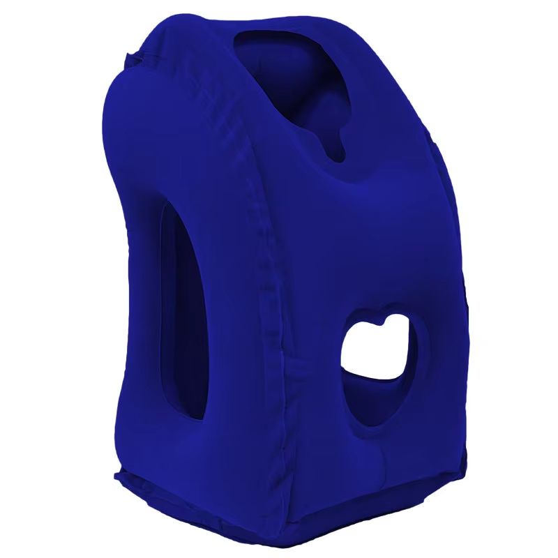 TravelEase Inflatable AirCushion Neck Pillow  Adjustable ChinSupport Headrest For Plane Car Office  11