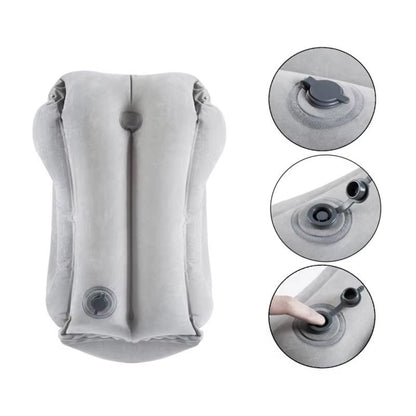TravelEase Inflatable AirCushion Neck Pillow  Adjustable ChinSupport Headrest For Plane Car Office  3