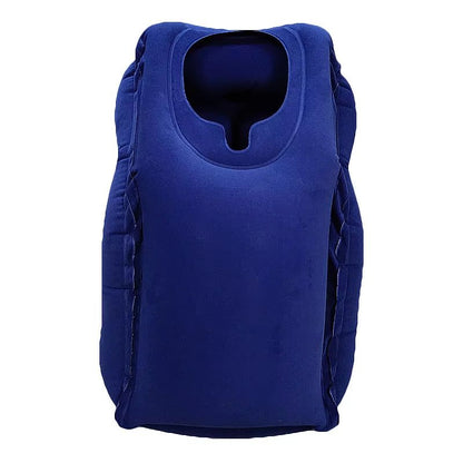 TravelEase Inflatable AirCushion Neck Pillow  Adjustable ChinSupport Headrest For Plane Car Office  8