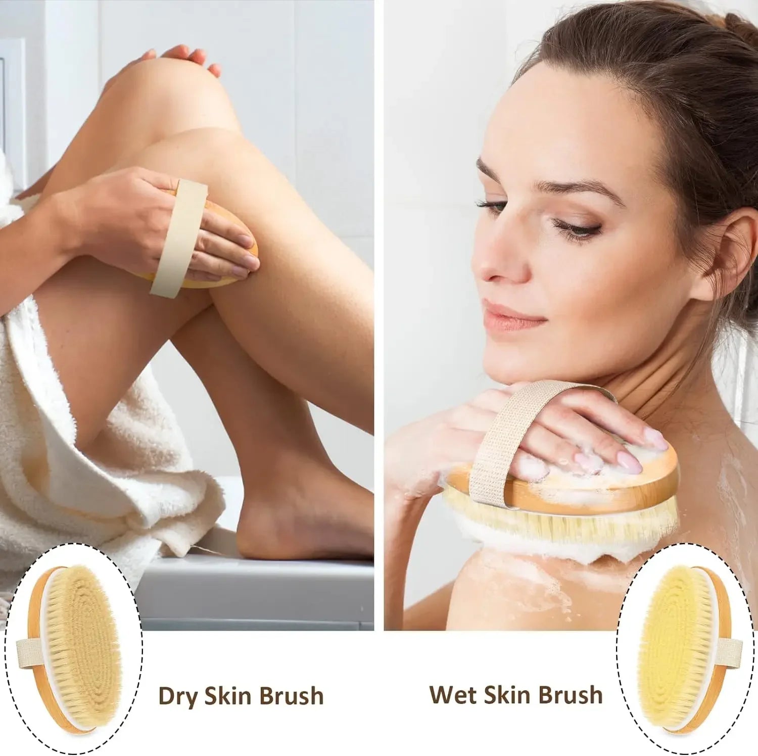Exfoliating Body Scrubbers Natural Bristles For Dry Skin Dry Body Brushes Stop Ingrown Hairs Improv 1