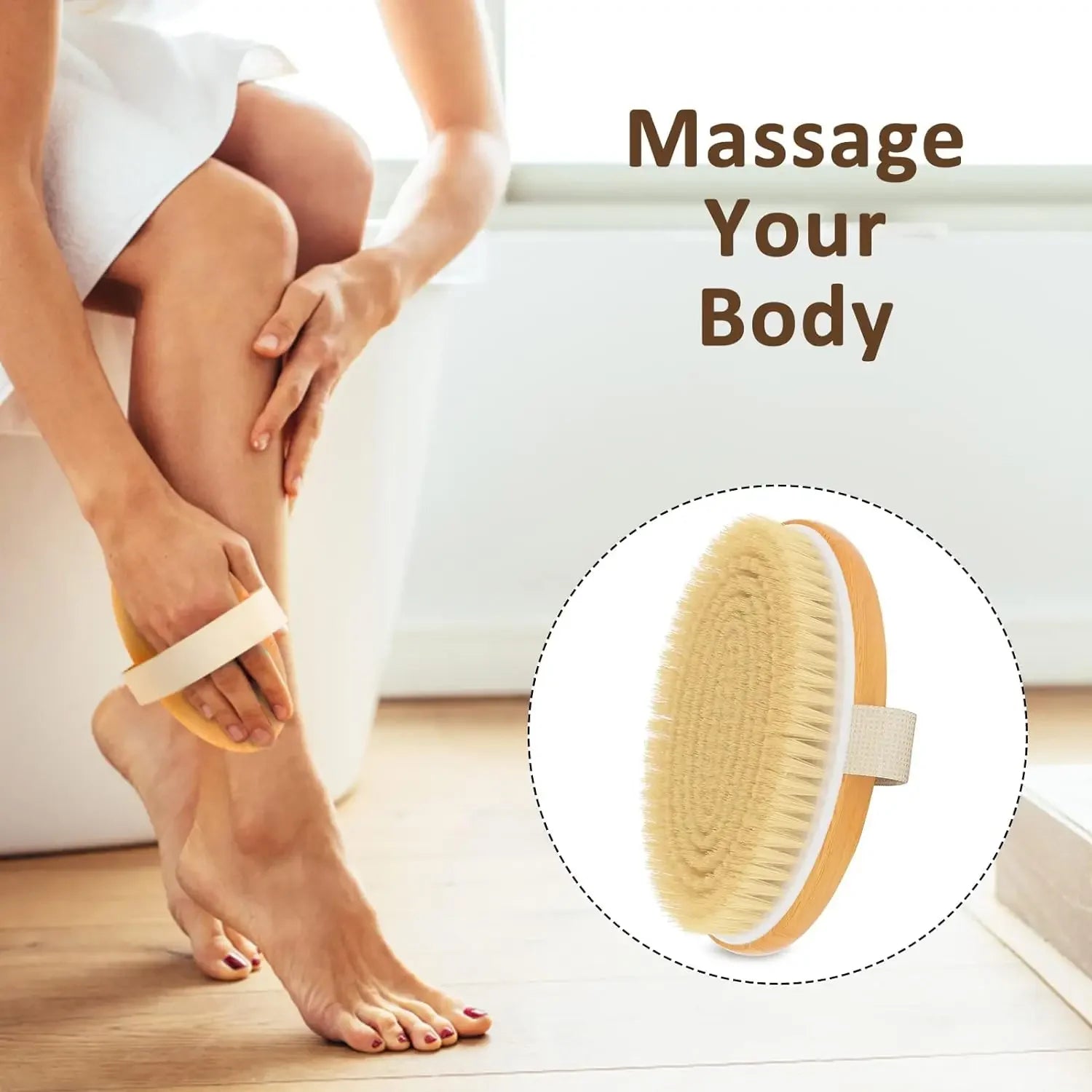 Exfoliating Body Scrubbers Natural Bristles For Dry Skin Dry Body Brushes Stop Ingrown Hairs Improv 2