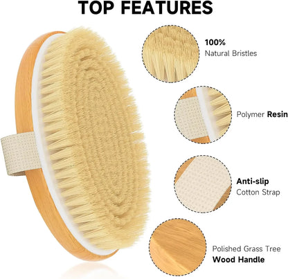 Exfoliating Body Scrubbers Natural Bristles For Dry Skin Dry Body Brushes Stop Ingrown Hairs Improv 5