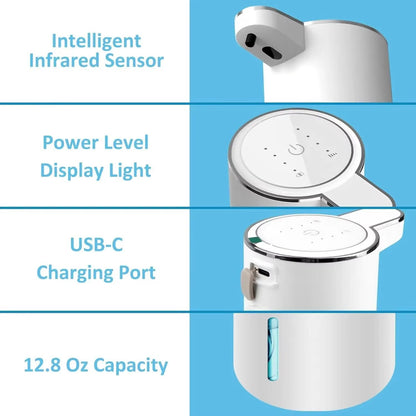 AutoFoam Touchless 380 Ml USBRechargeable Foam Soap Dispenser  4Level Adjustable For Bathroom  Kitc 2