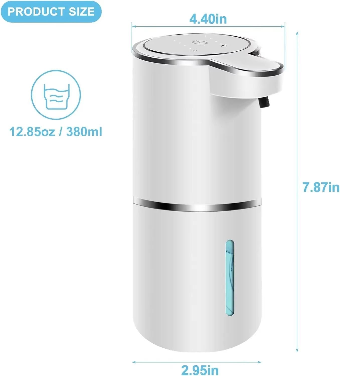 AutoFoam Touchless 380 Ml USBRechargeable Foam Soap Dispenser  4Level Adjustable For Bathroom  Kitc 3