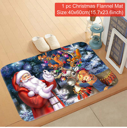 Christmas Door Mat Santa Claus Outdoor Carpet Merry Christmas Decorations For Home 10