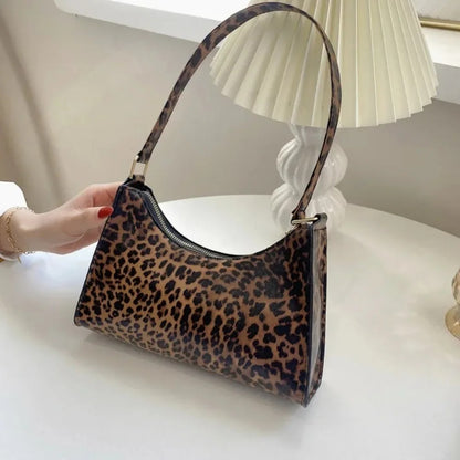 Armpit Purse Bag, PU Leather Leopard Handbags, New Shoulder Bags for Women, High Quality Zebra Underarm