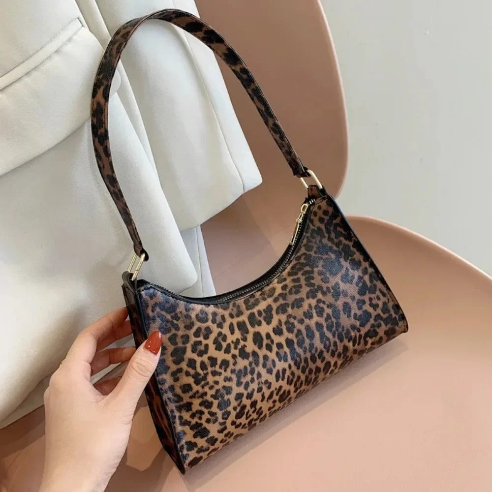 Armpit Purse Bag PU Leather Leopard Handbags New Shoulder Bags For Women High Quality Zebra Underar 3