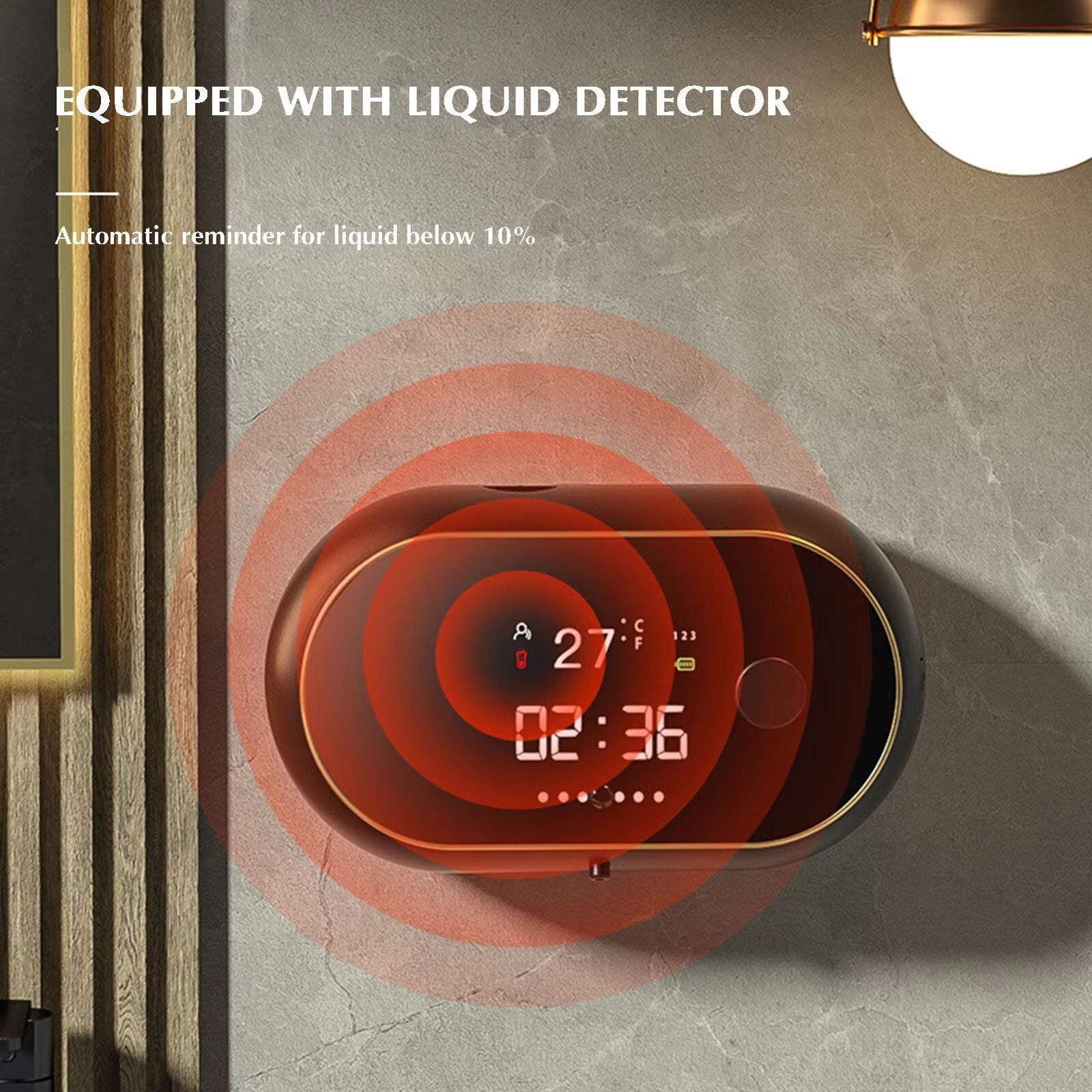 SmartDisplay USBRechargeable Infrared Touchless Soap  Sanitiser Dispenser  LED Temperature Display  3