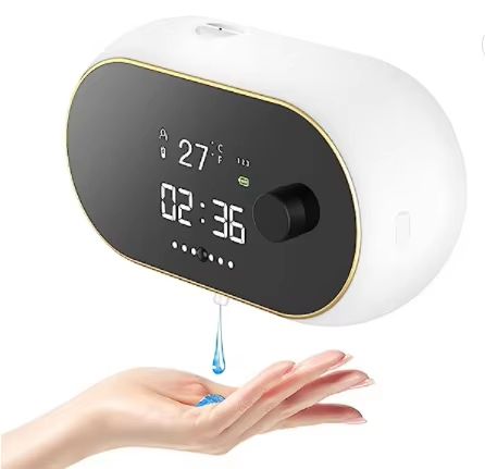 SmartDisplay USBRechargeable Infrared Touchless Soap  Sanitiser Dispenser  LED Temperature Display  7