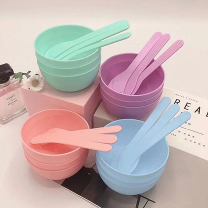 Spoon Set Portable Beauty Tools, Small DIY Face Masks and Mud Bowl, Skin Care Kit for Homemade Essential Oil Mixing