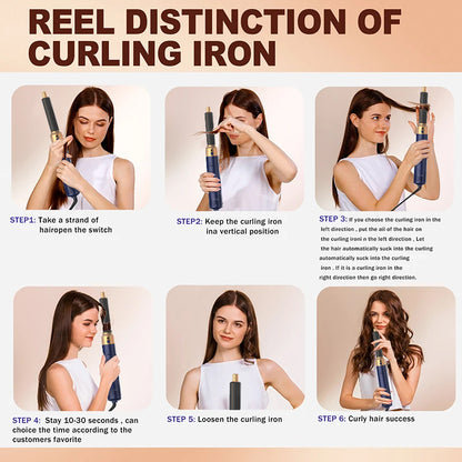 Professional Air Hair Styler, Low Noise Hair Tool, Curling Straightening System, Hair Drying Hot Air Brushes Kit
