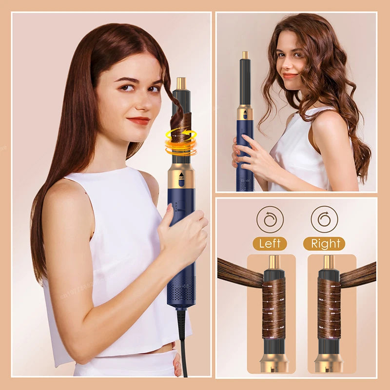 Professional Air Hair Styler, Low Noise Hair Tool, Curling Straightening System, Hair Drying Hot Air Brushes Kit