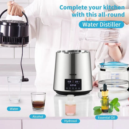 Distilled Water Maker Machine Water Distiller Stainless Steel Countertop Distiller Timing Dual Temp 3