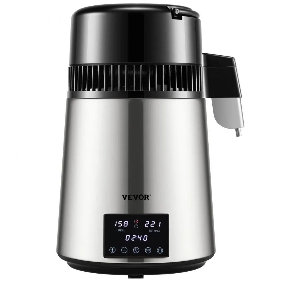 Distilled Water Maker Machine Water Distiller Stainless Steel Countertop Distiller Timing Dual Temp 8
