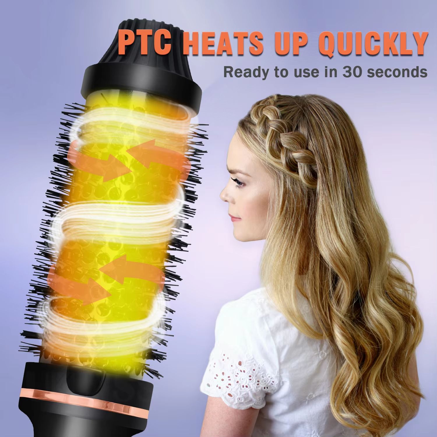 DualStyle 2in1 Rotating Brush Hair Curler And Straightener 450F 3