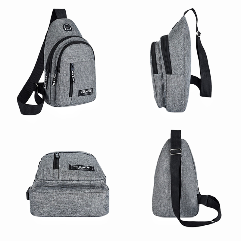 Mens Fashion Trend Oxford Cloth Shoulder Bag New Multifunctional Chest Bag Casual Waterproof Messen 1
