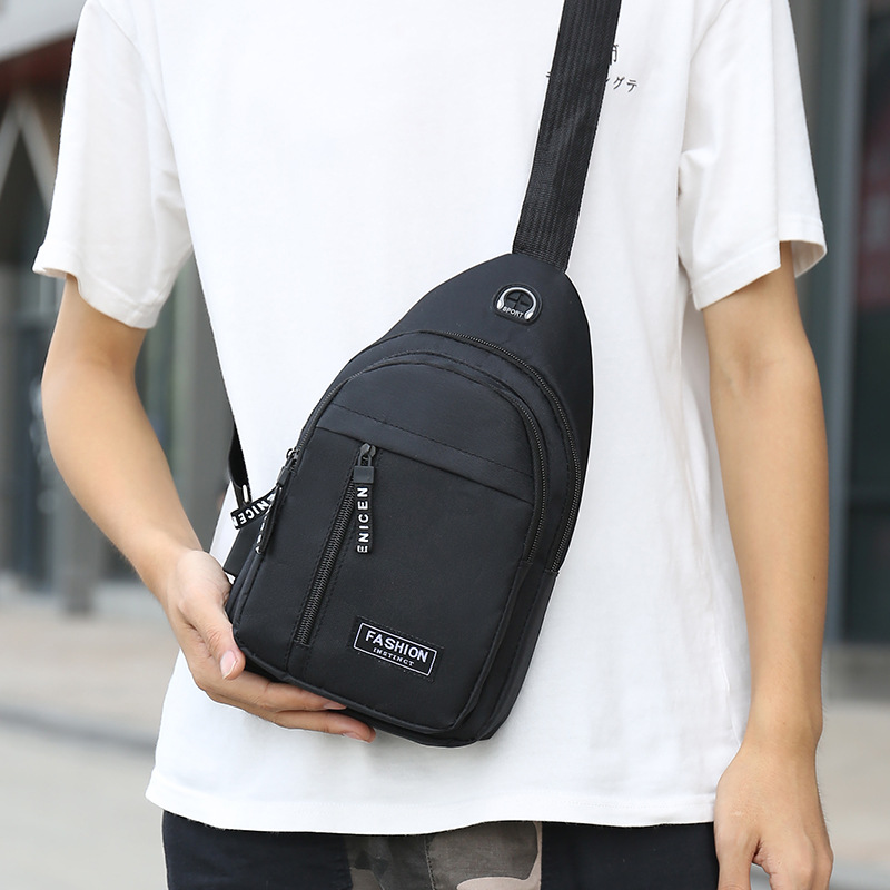 Mens Fashion Trend Oxford Cloth Shoulder Bag New Multifunctional Chest Bag Casual Waterproof Messen 4