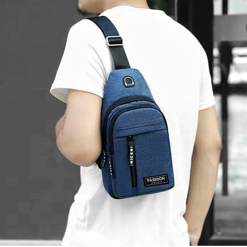 Men's Fashion Trend Oxford Cloth Shoulder Bag, New Multifunctional Chest Bag, Casual Waterproof Messenger Bag