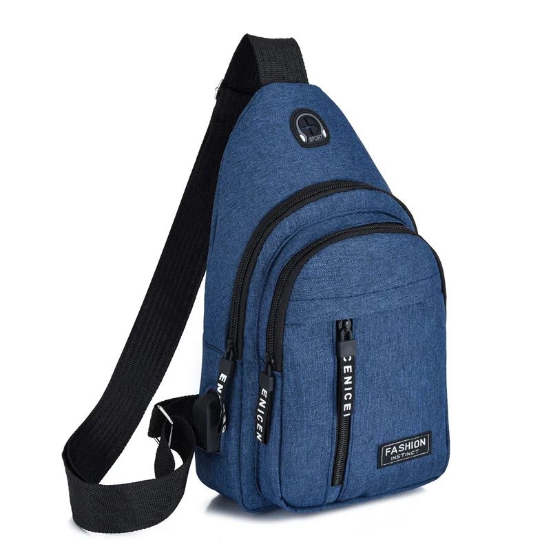 Mens Fashion Trend Oxford Cloth Shoulder Bag New Multifunctional Chest Bag Casual Waterproof Messen 12