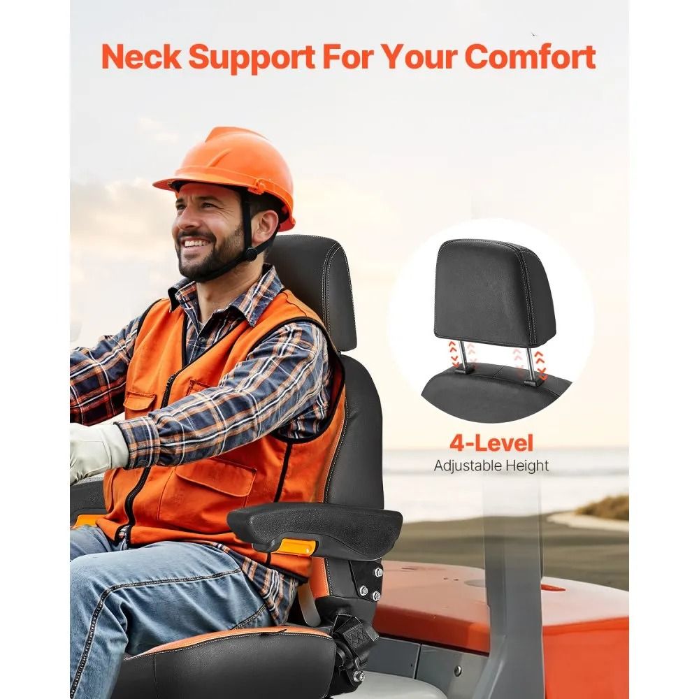 Tractor Seat With Adjustable Back Armrest Headrest And Safety Belt Secure Tractor Seat With Micro S