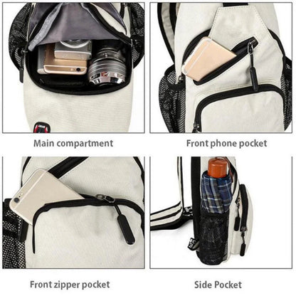 Multifunctional Mens And Womens KISMIS Messenger Shoulder Travel Backpack Chest Bag With Headphone  2