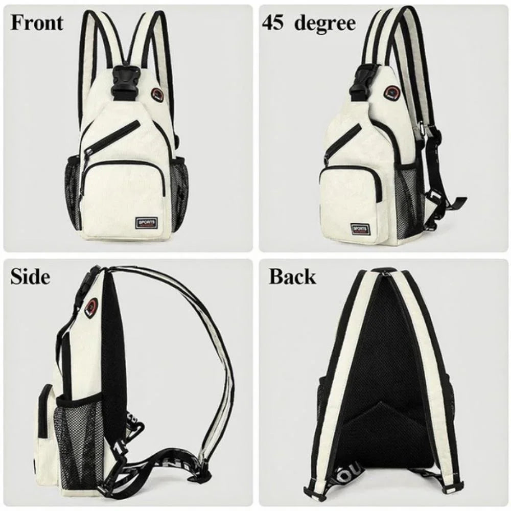 Multifunctional Mens And Womens KISMIS Messenger Shoulder Travel Backpack Chest Bag With Headphone  3