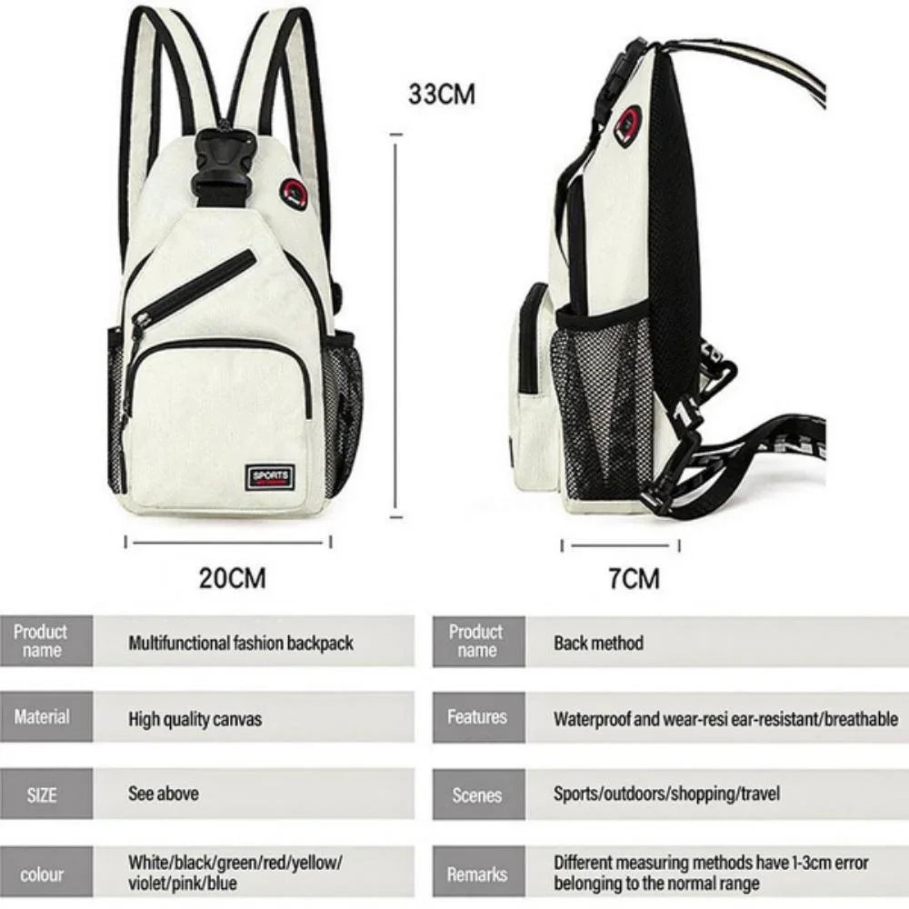 Multifunctional Mens And Womens KISMIS Messenger Shoulder Travel Backpack Chest Bag With Headphone  4