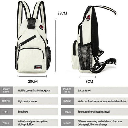 Multifunctional Mens And Womens KISMIS Messenger Shoulder Travel Backpack Chest Bag With Headphone  4