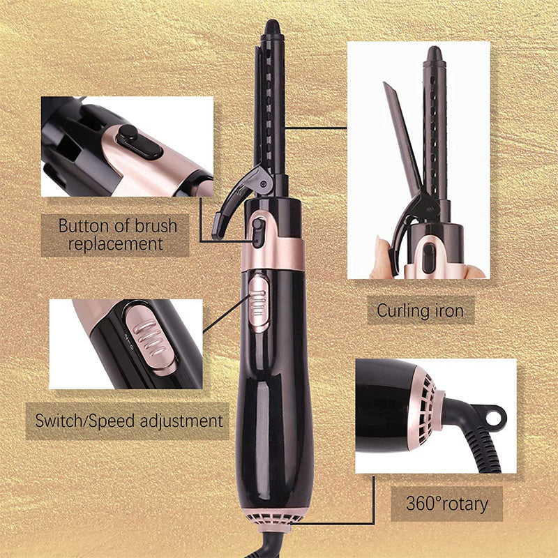 Hair Dryer Brush Electric, Hot Air Comb Multifunction Hair Curler, Straightener Curler Negative Ion Hair Dryer