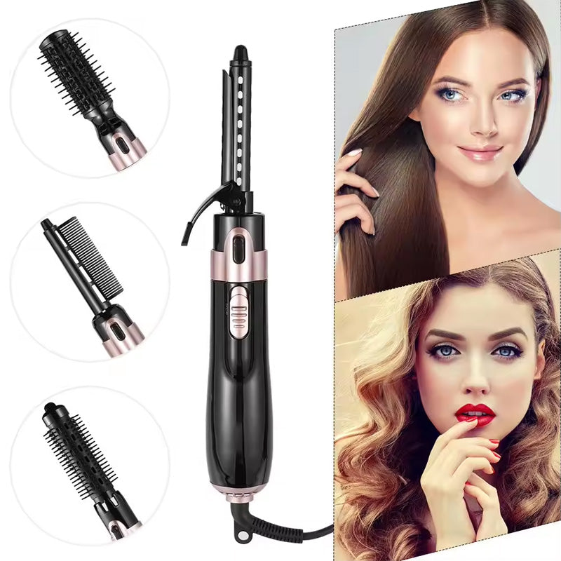Hair Dryer Brush Electric, Hot Air Comb Multifunction Hair Curler, Straightener Curler Negative Ion Hair Dryer