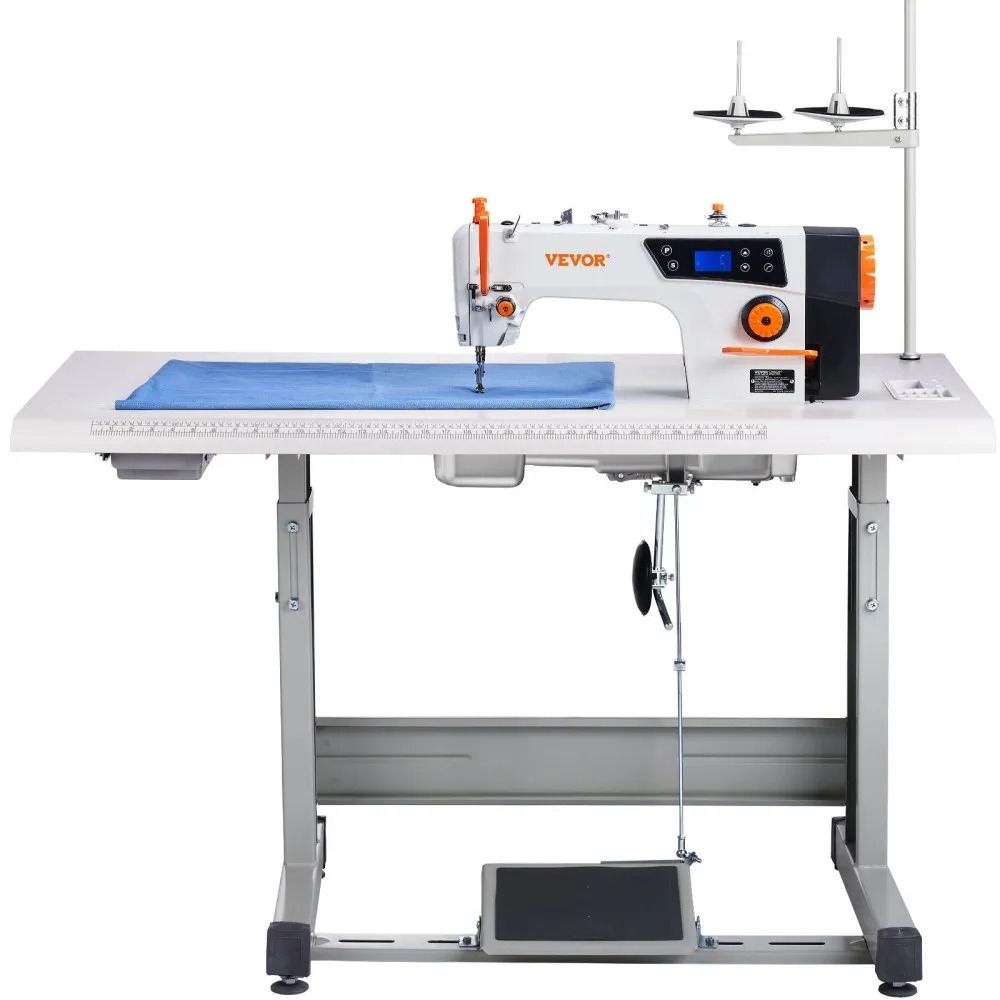 Heavy Duty Lockstitch Sewing Machine, Industrial Sewing Machine, Upgraded Servo Motor, Clear Display Control Panel