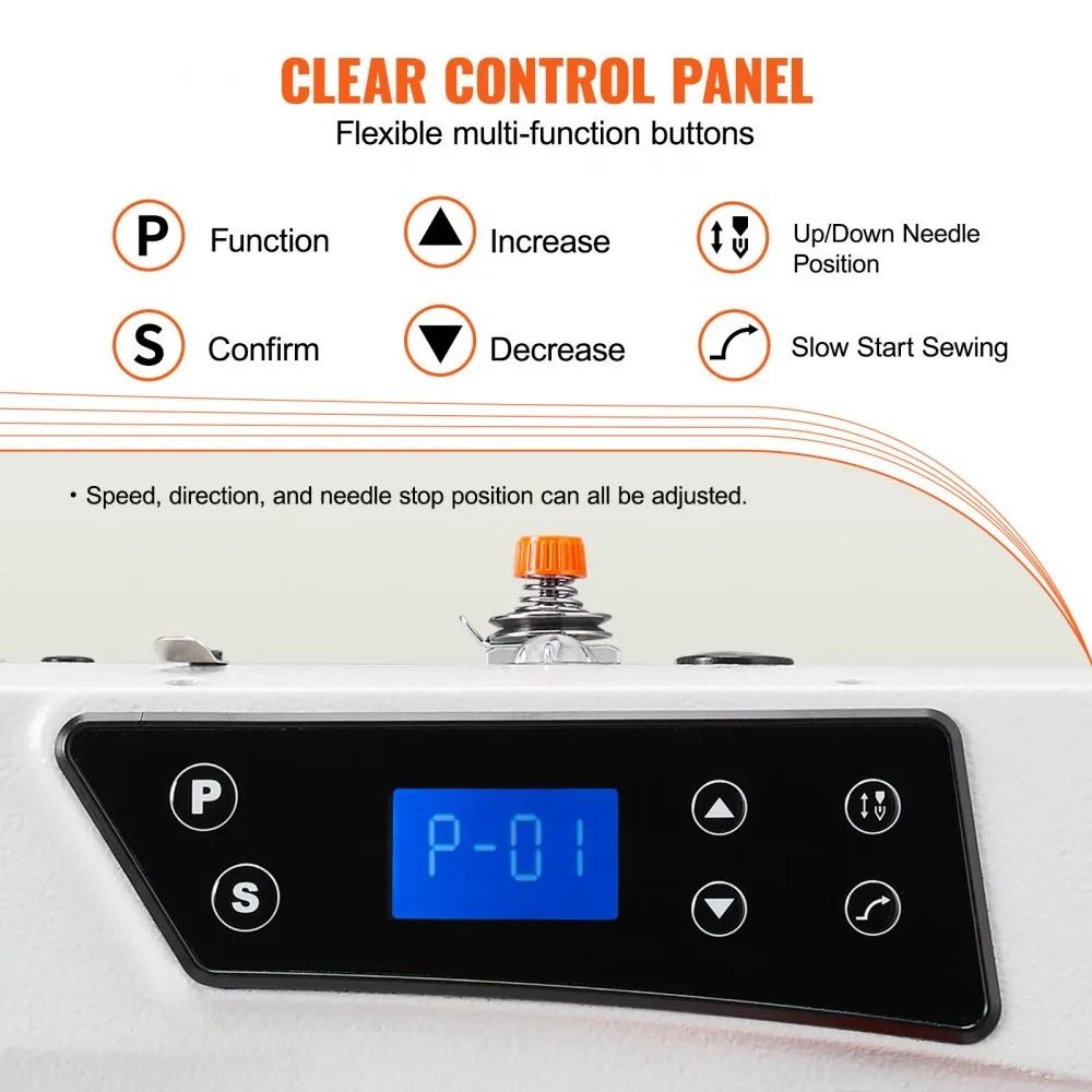 Heavy Duty Lockstitch Sewing Machine Industrial Sewing Machine Upgraded Servo Motor Clear Display C 3
