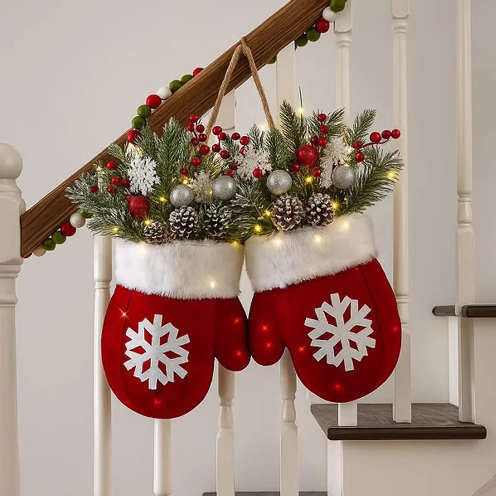 GloveShape SimulatedFlower Garland Wreath  Creative 2025 Christmas Decor 2
