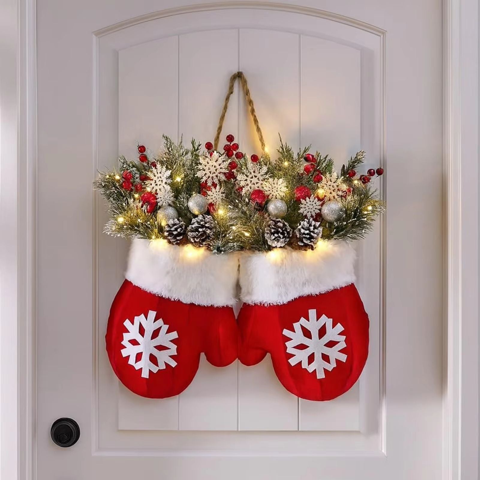 GloveShape SimulatedFlower Garland Wreath  Creative 2025 Christmas Decor 3