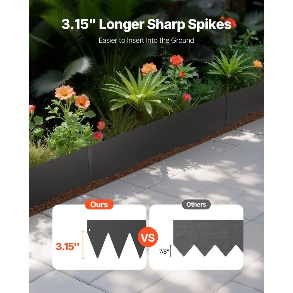 Rust Resistant Metal Landscape Edging Heavy Duty Lawn Edging Steel Landscape Edging Bendable Garden 4