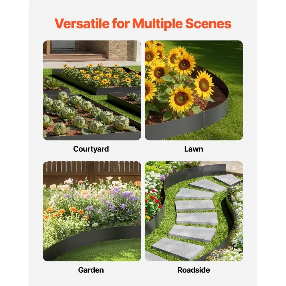 Rust Resistant Metal Landscape Edging Heavy Duty Lawn Edging Steel Landscape Edging Bendable Garden 1