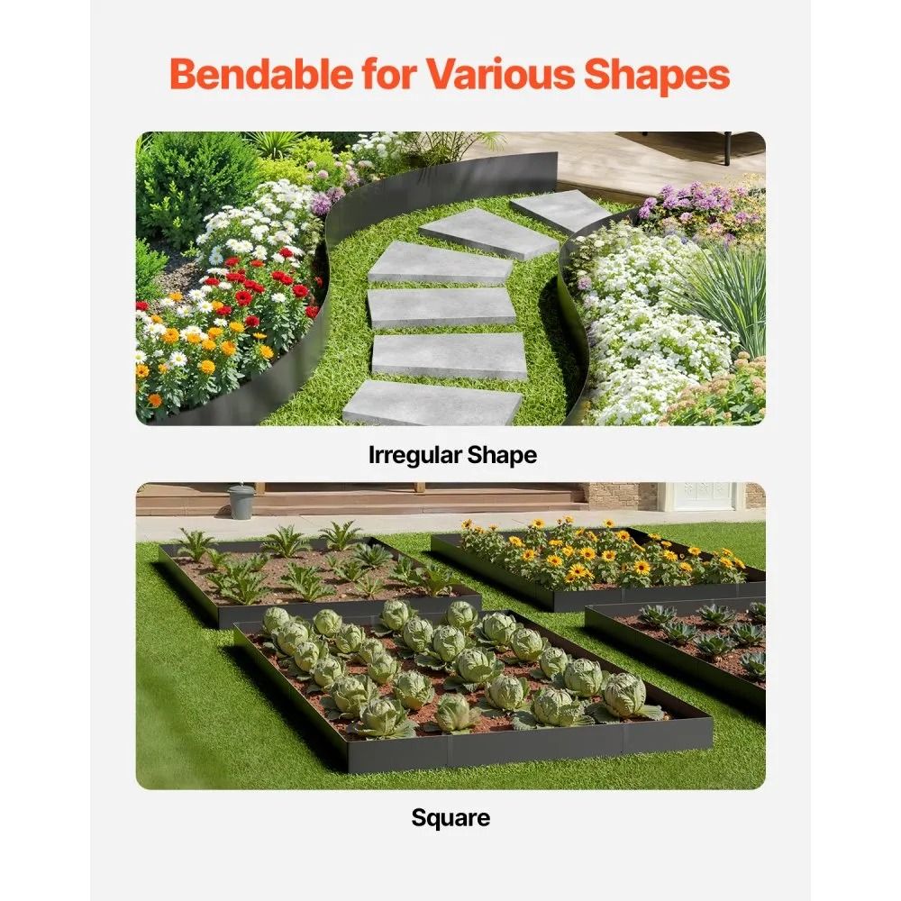 Rust Resistant Metal Landscape Edging Heavy Duty Lawn Edging Steel Landscape Edging Bendable Garden 2